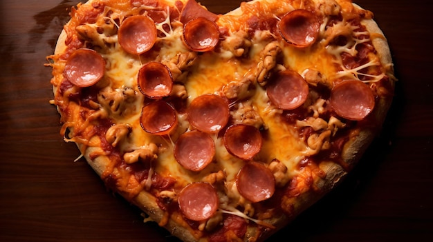 Heart shaped pizza