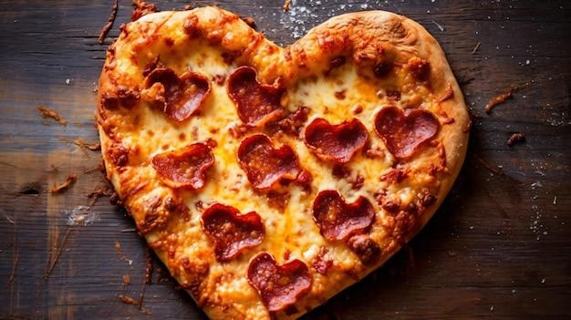 Heart shaped pizza