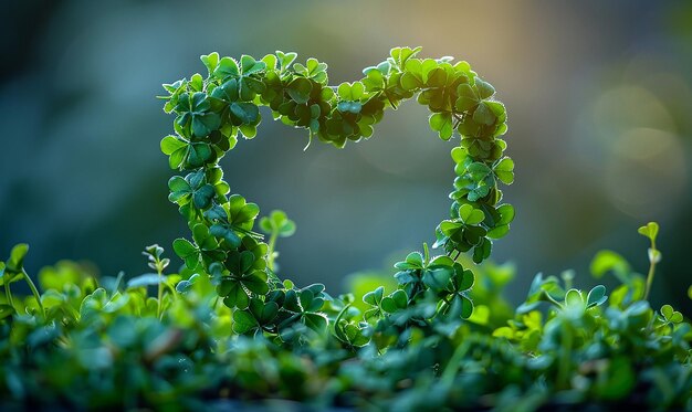 Photo heart shaped plant with green leaves that have been made by hand