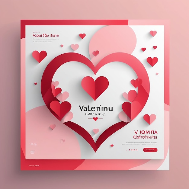 a heart shaped poster with a pink background with many hearts on it