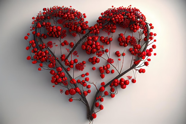 Heart shaped red berries natural fruit