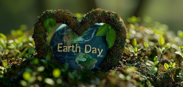 a heart shaped sign that says earth day day day day