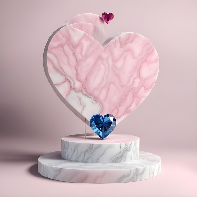 a heart shaped stand with a heart shaped object on it