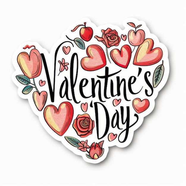 Photo a heart shaped sticker that says  valentine  is on a white background