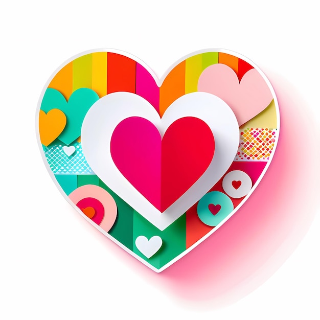 Photo heart shaped stickers 3d abstract hearts with different designs heart shape style