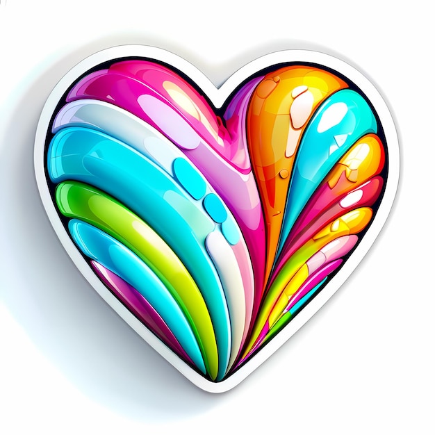 Photo heart shaped stickers 3d abstract hearts with different designs heart shape style