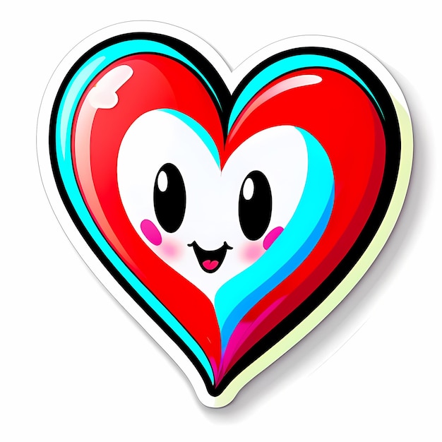 heart shaped stickers 3d hearts with different designs heart shape cartoon style stickers set