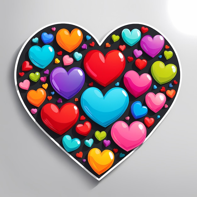 Photo heart shaped stickers 3d hearts with different designs