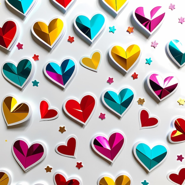 Photo heart shaped stickers hearts with different designs heart shape hearts collection cartoon heart