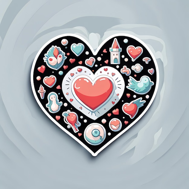 Photo heart shaped stickers hearts with different designs heart shape hearts collection cartoon heart