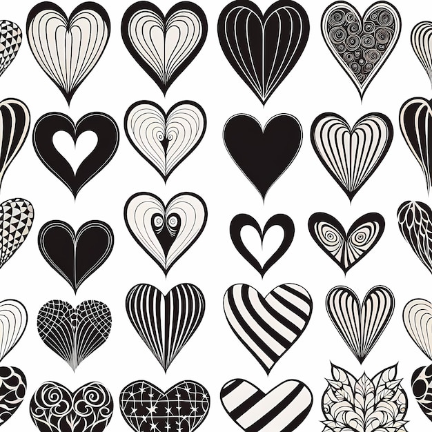 Photo heart shaped stickers hearts with different designs heart shape hearts collection cartoon heart