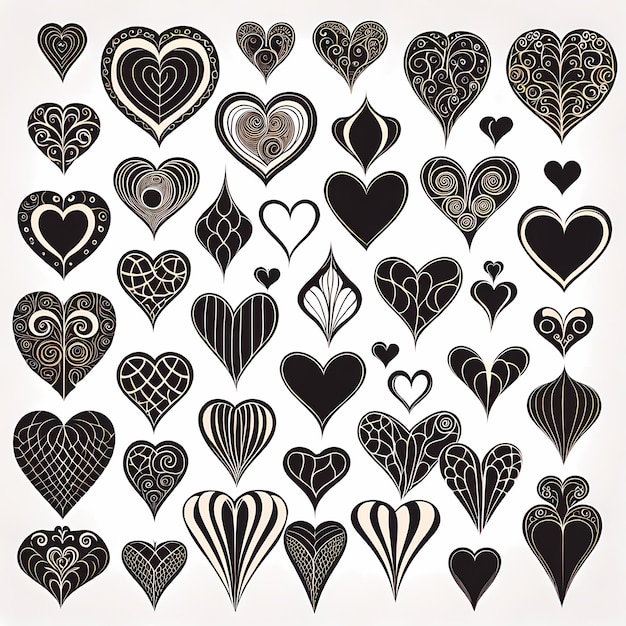 Photo heart shaped stickers hearts with different designs heart shape hearts collection cartoon heart