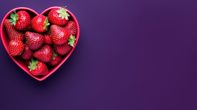 heart shaped strawberries on pink background