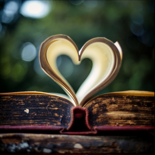 Heart shaped tome love for reading pages tell bookish tales For Social Media Post Size