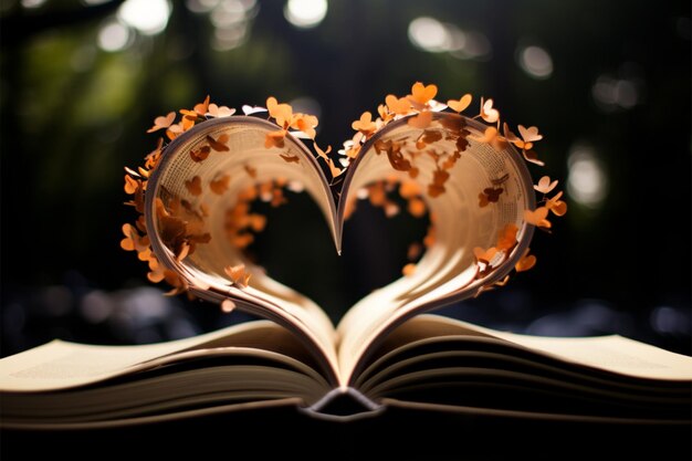 Heart shaped tome love for reading pages tell bookish tales