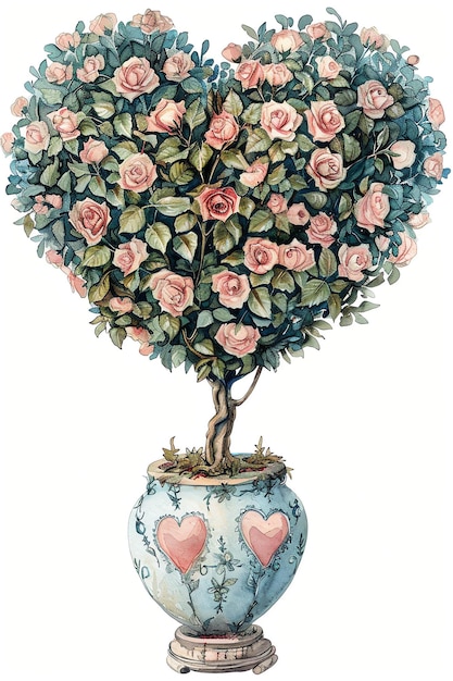 heart shaped topiary vintage style junk journal