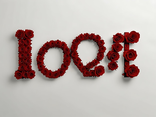 Photo a heart shaped word that says love in red letters