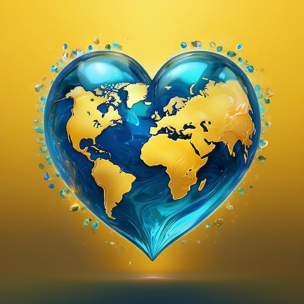 a heart shaped world with the word world on it