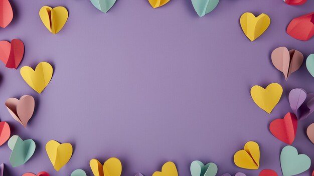 Photo heart shapes frame for invitation card background