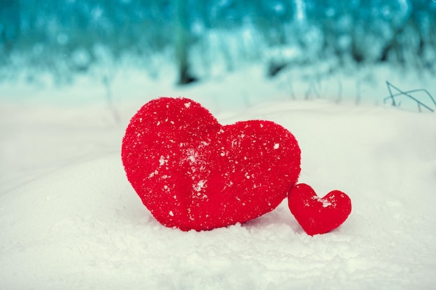 Heart on the snow