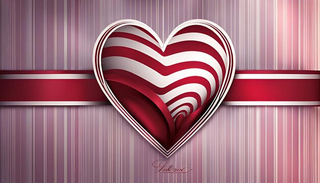 Photo heart and stripes pattern