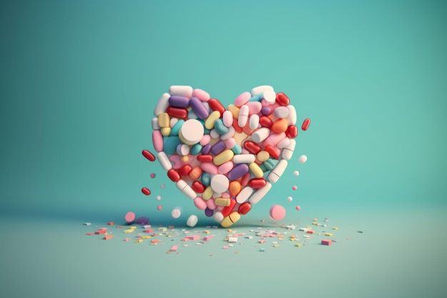 Heart tablet and pills Generate Ai