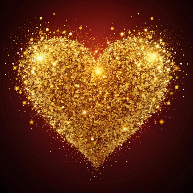 a heart that has gold glitter on it