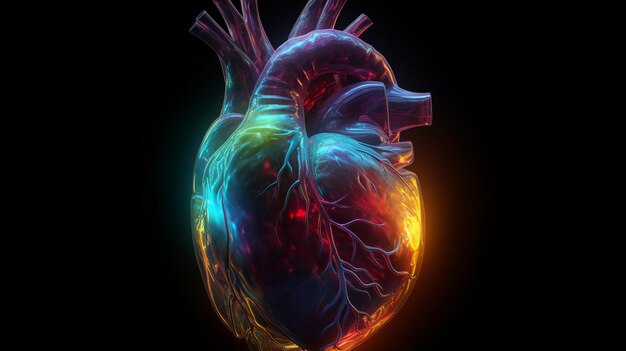 A heart that has the human heart on it