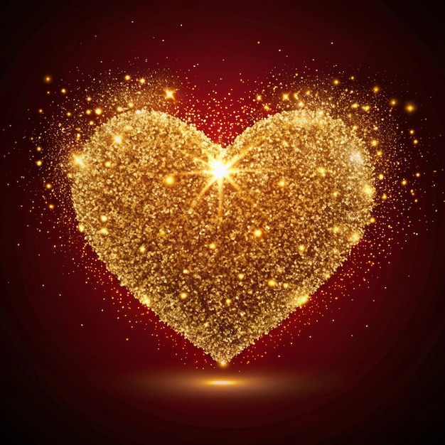 a heart that has a lot of sparkles on it