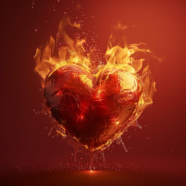 a heart that says fire in fire and fire flames