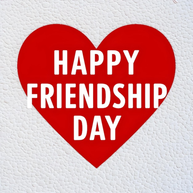 a heart that says happy friendship day on it