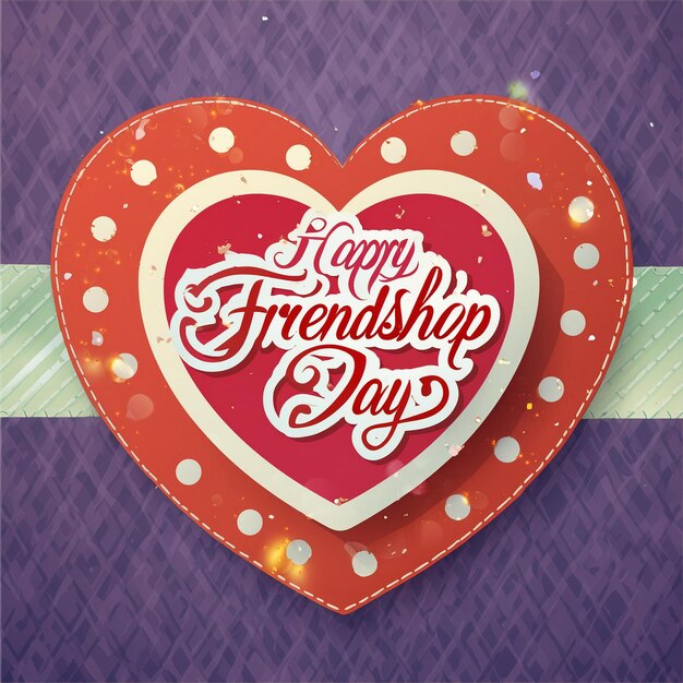 a heart that says happy friendship day on it