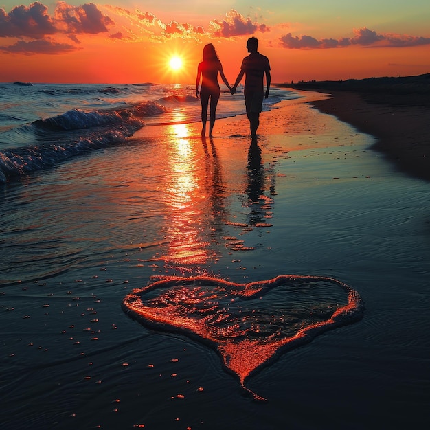 a heart that says  love  on the beach