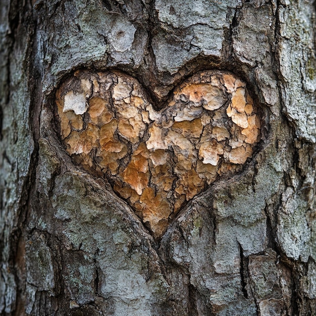 Heart on a tree trunk