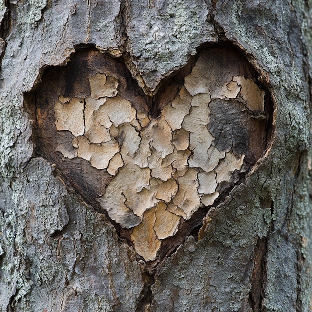 Heart on a tree trunk