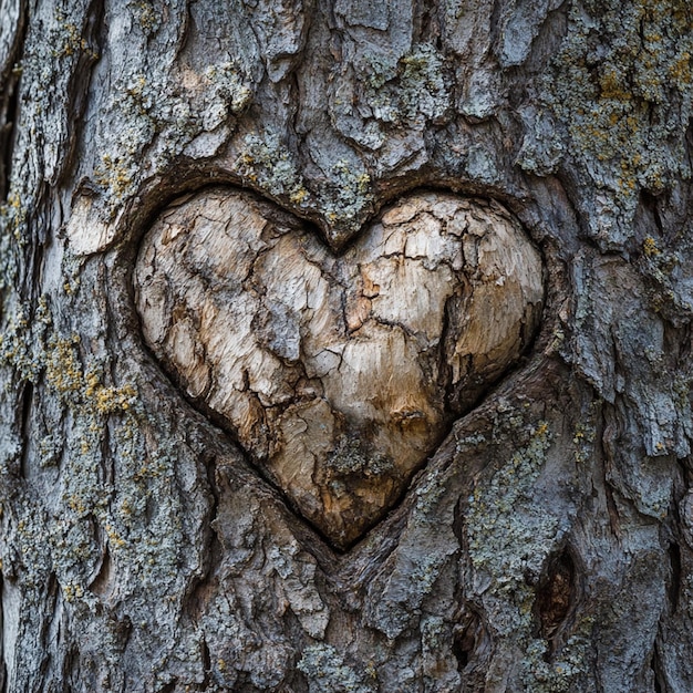 Heart on a tree trunk