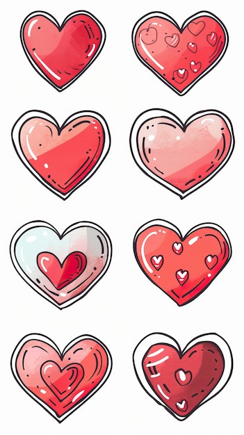 Heart vector set clipart design ar 916 style raw Job ID 02588446102d4a94ac51ef02474734c9