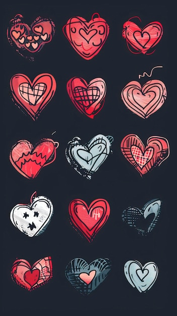 Heart vector set clipart design ar 916 style raw Job ID 5320d6f93ad24b3fae63b9c9ccfb2141