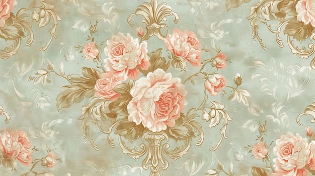 The Heart of Vintage Floral Wallpaper