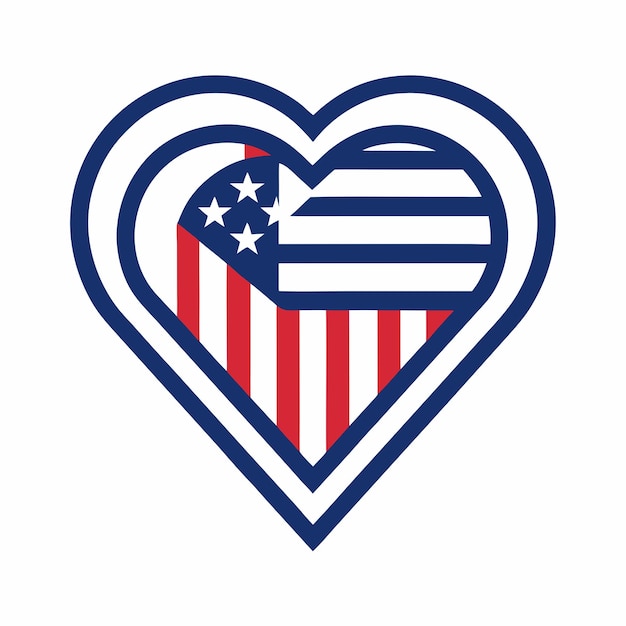 Photo a heart with the american flag on it