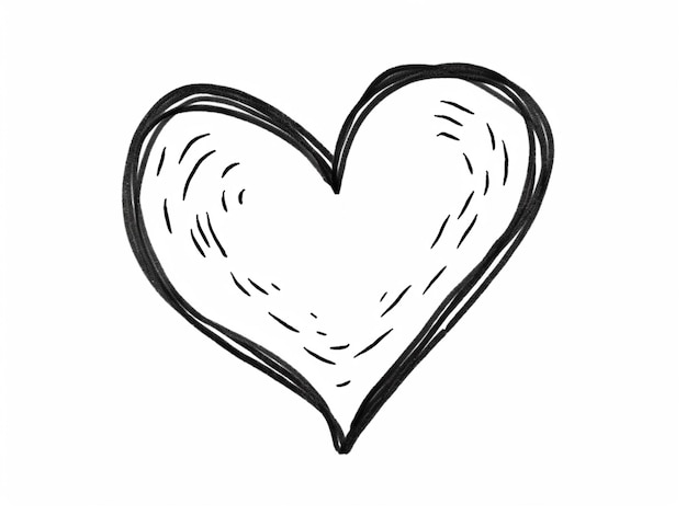 A heart with a black outline that says'love'on it