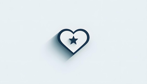 Photo a heart with a black star on it