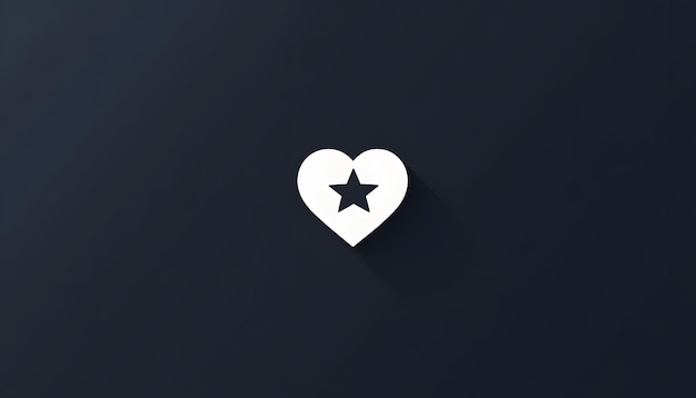 Photo a heart with a black star on it