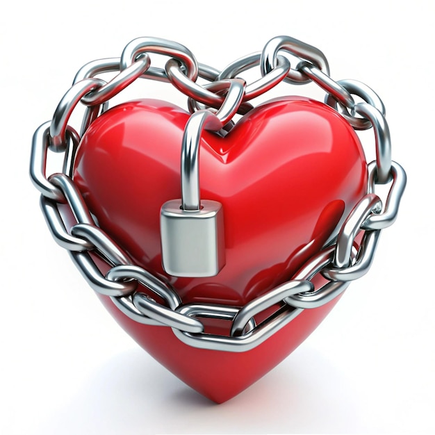 Photo a heart with a chain that says lock on it