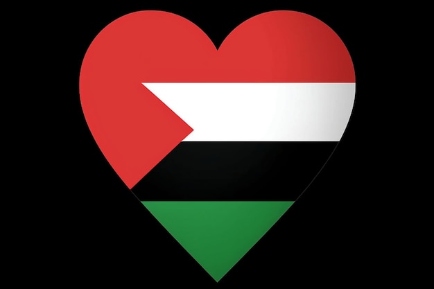 A heart with the colors of the flag of palestine