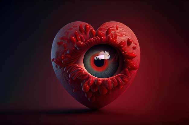 Heart with eye Generative Ai