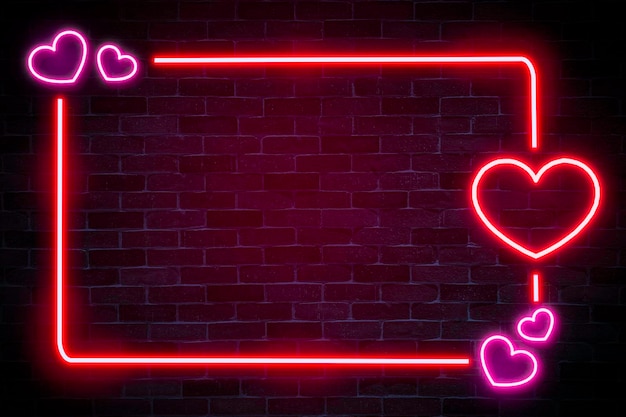 Heart with frame neon banner