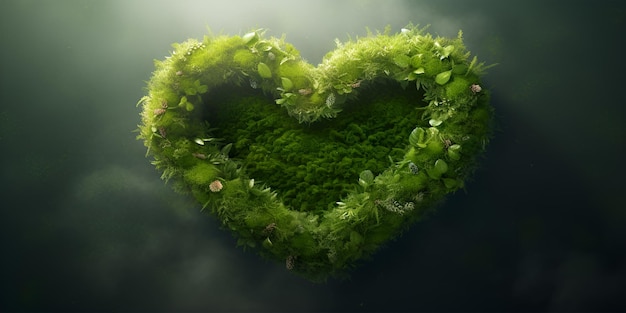 A heart with a green heart and the words love on it