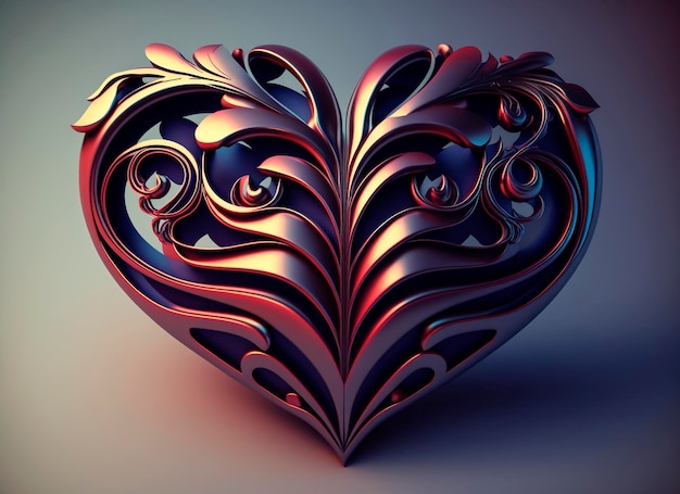 Heart with intricate details