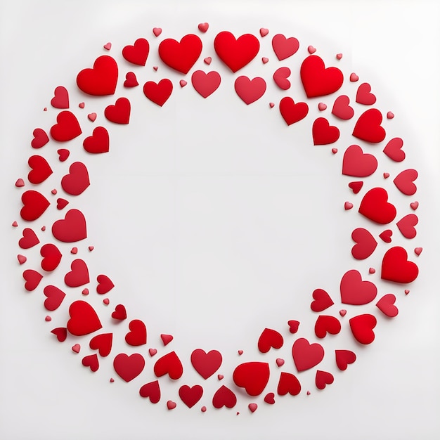 a heart with many hearts on it and a circle of hearts